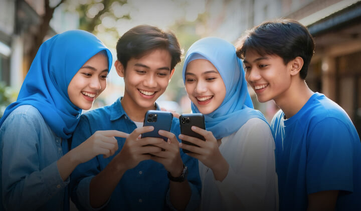 Ilustrasi aplikasi Rupiah Cepat pada beberapa layar ponsel